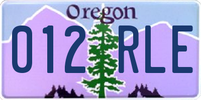 OR license plate 012RLE