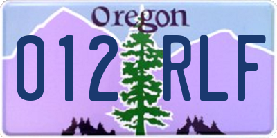 OR license plate 012RLF