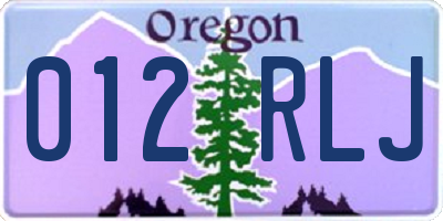 OR license plate 012RLJ