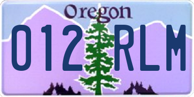 OR license plate 012RLM