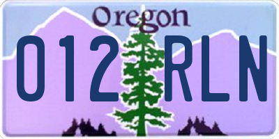 OR license plate 012RLN