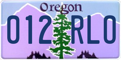 OR license plate 012RLO