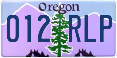 OR license plate 012RLP