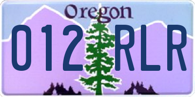 OR license plate 012RLR