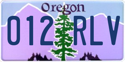 OR license plate 012RLV