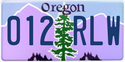 OR license plate 012RLW