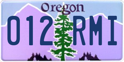 OR license plate 012RMI
