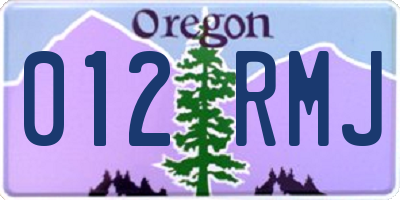 OR license plate 012RMJ