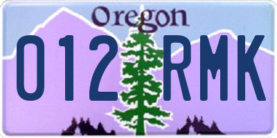 OR license plate 012RMK
