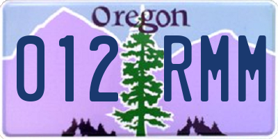 OR license plate 012RMM