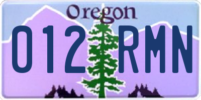 OR license plate 012RMN