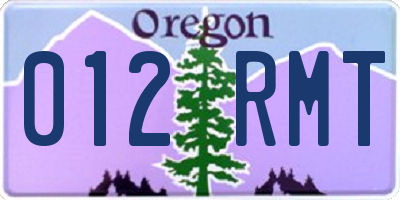 OR license plate 012RMT