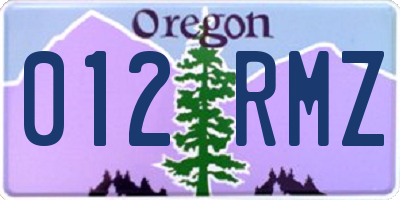 OR license plate 012RMZ