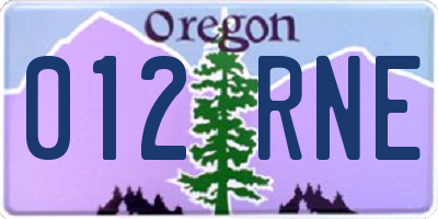 OR license plate 012RNE