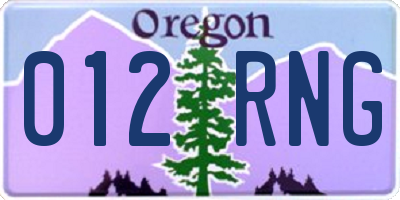 OR license plate 012RNG