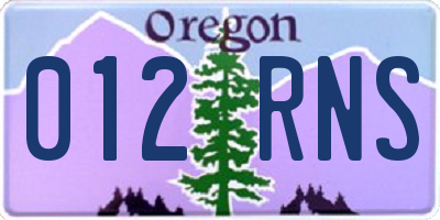 OR license plate 012RNS