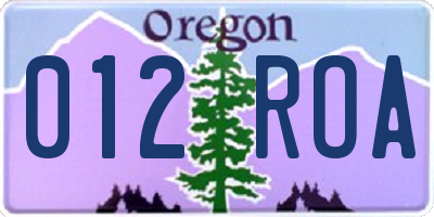 OR license plate 012ROA
