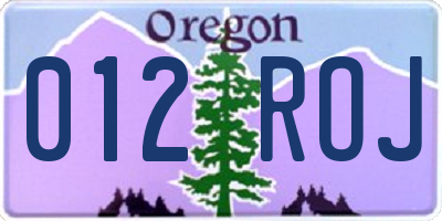 OR license plate 012ROJ