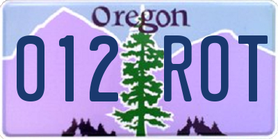 OR license plate 012ROT