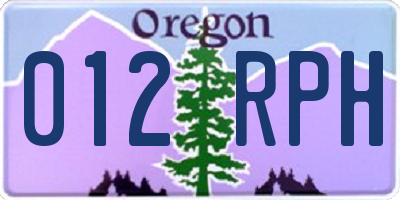 OR license plate 012RPH
