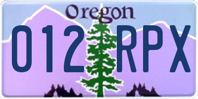 OR license plate 012RPX