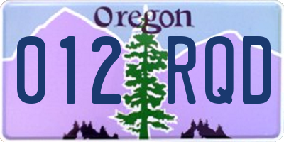 OR license plate 012RQD