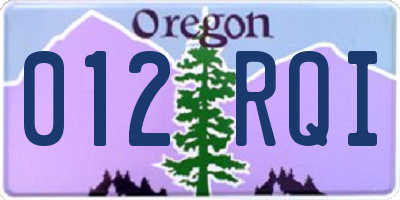 OR license plate 012RQI