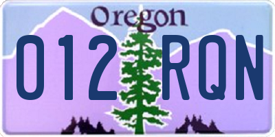 OR license plate 012RQN