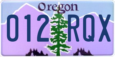 OR license plate 012RQX