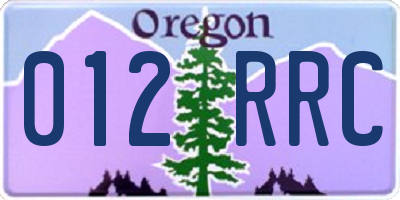 OR license plate 012RRC