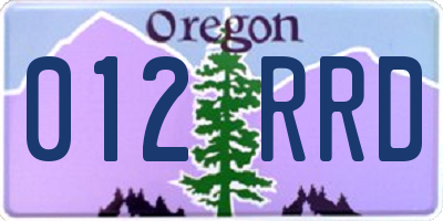 OR license plate 012RRD