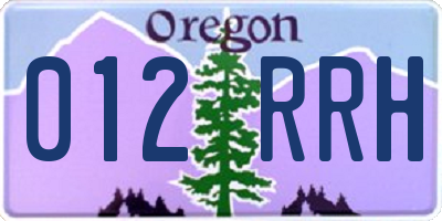 OR license plate 012RRH
