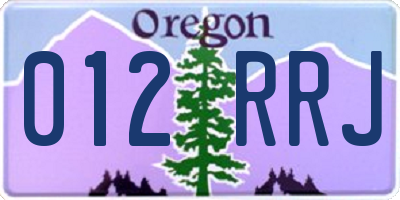 OR license plate 012RRJ