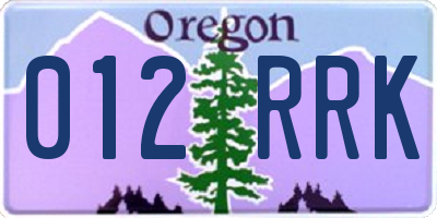 OR license plate 012RRK