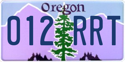 OR license plate 012RRT
