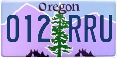 OR license plate 012RRU