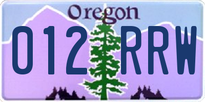 OR license plate 012RRW