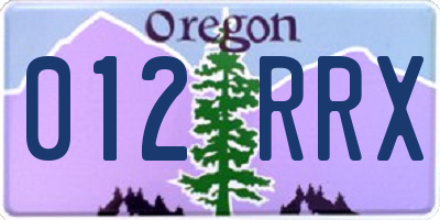 OR license plate 012RRX