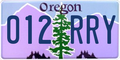 OR license plate 012RRY
