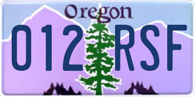 OR license plate 012RSF