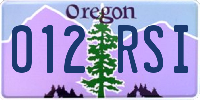 OR license plate 012RSI