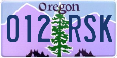 OR license plate 012RSK