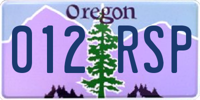 OR license plate 012RSP