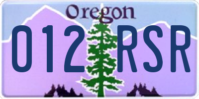 OR license plate 012RSR