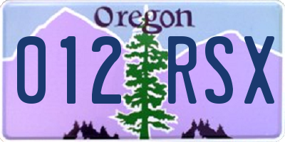 OR license plate 012RSX
