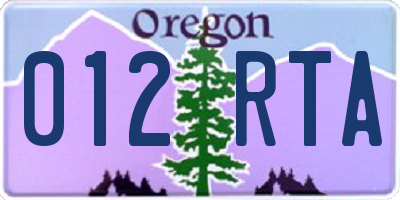 OR license plate 012RTA