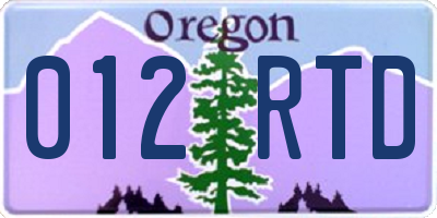 OR license plate 012RTD