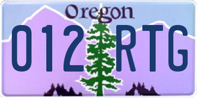OR license plate 012RTG