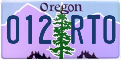OR license plate 012RTO