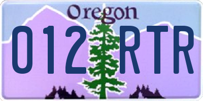 OR license plate 012RTR